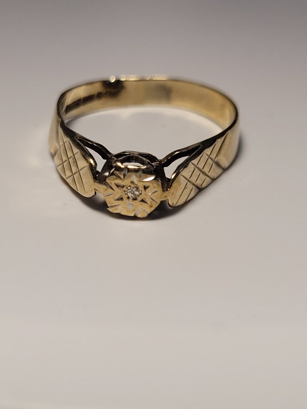 Vintage English Gold Diamond Ring 1985 Birmingham - Picture 9 of 14